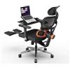 Newtral NT002 Sedia Ufficio Ergonomica Lombare con Poggiapiedi, Sedia Scrivania Poltrona con Bracciolo Regolabile, Ergonomic Office Chair Oscillazione 96-136° (NT002 con Tavola staccabile, Nero)