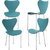 PIPIPOXER Set di 4 Sedie per Sala, sedie plastica, Sedie Cucina in Polipropilene e Robuste Gambe in Metallo, per Sala da Pranzo, Soggiorno, Cucina, Giardino,blu/verde