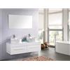 GRAFICA MA.RO S.R.L. MOBILE BAGNO DOPPIO LAVABO ARREDO BAGNO COMPLETO 150 cm RUBINETTI White Cardellino