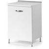 Linea Azzurra Base 60 Mobili Cucina Componibile con 1 Anta e 2 Ripiani in Legno Made in Italy H85xL60xP50 cm Elegante Funzionale Facile da Montare (Bianco Frassinato)