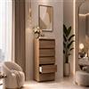 Linea Azzurra Settimino 45 in Legno Nobilitato Melaminico Cassettiera con 5 Cassetti con Guide Metalliche 127x47x40 Made in Italy per Camera da Letto, Soggiorno, Ingresso, Ufficio, Bagno