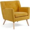 IDMarket - Poltrona scandinava in tessuto giallo senape LIV