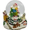 Generico Palla di Neve in Vetro Natalizia con Base e Villaggio di Babbo Natale Musicale - Carillon e MUSICHE Natalizie Decorazioni 15x13x16 cm - Globo Ampolla Neve Vetro con Base in Resina