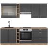 Vicco Cucina componibile Fame-Line, Antracite Country House/oro Kraft Oak, 235 cm, PL Rovere, per l'espansione personalizzata con moduli compatibili