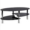 Willonin Tavolino da Salotto in Vetro Temperato Moderno, Tavolo Basso e Ovale con Piano Spazioso e 3 Livelli, Ideale per Soggiorno e Ufficio, 90 * 50 * 43cm (nero)