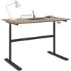 IDMarket - Scrivania JEANNE, diritta, sit/stand con manovella, altezza regolabile da 70 a 120 cm, legno di faggio e nero