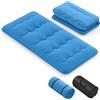 GIANTEX Materasso futon Pieghevole, Tatami Futon Giapponese Portatile con Borsa, Copertura Lavabile, 2 Bende Incluse, LettoFuton Spesso e Traspirante per Camera da Letto per Adulti (Blu,Twin XL)