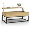 IDMarket - Tavolino DETROIT con piano sollevabile, design industriale
