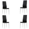 MOMMA HOME - Set di 4 Sedie da Cucina - Modello René - Nero - Misure 42 x 51 x 97 cm - Rivestimento in Ecopelle - Schienale Ergonomico e Imbottito - Struttura in Metallo