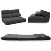 RELAX4LIFE Divano da Terra Pieghevole 3 in 1 con 2 Cuscini, Poltrona Letto con Schienale Regolabile a 6 Livelli, per Soggiorno, Camera da Letto (NERO)