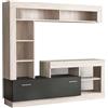 milani home - parete attrezzata porta tv soggiorno moderna di design 170x42x170 h