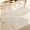 Hixingo Tappeto Cucina Ovale Antiscivolo Lavabile in Diatomite e Gomma Naturale, Assorbente e a Asciugatura Rapida, 40x120cm, Cerchio