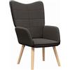 vidaXL poltrona Grigio scuro 62 x 67 x 95,5 cm Tessuto Sherpa, Poltrona elegante, comoda, lounge alla moda, un tocco moderno per il soggiorno, ideale per rilassarsi