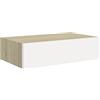 vidaXL Mensola a muro con cassetti in rovere e bianco 40x23,5x10 cm MDF