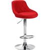 CLP Sgabello Design Lazio In Stoffa I Sedia Cucina Girevole E Regolabile 83-104 CM Con Poggiapiedi I Sgabello Bar Imbottito Colore rosso Colore del telaio cromo