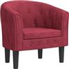 vidaXL Poltrona Cabriolet Rosso Vino in Velluto, poltrona a pozzetto, poltrona da soggiorno, poltrona moderna, poltrona, poltrona da salotto