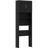 vidaXL Mobile Lavatrice Rovere Nero 64x24x190 cm in Legno Multistrato, mobiletto per lavatrice, armadio lavanderia, mobiletto per il bagno