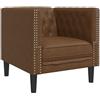 vidaXL Poltrona Chesterfield Marrone in Similpelle Scamosciata, poltrona, poltrona relax, poltrona in ecopelle, poltrona singola, poltrona tv