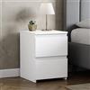 Vida Designs Denver - Comodino grande con 2 cassetti, per camera da letto, moderno, 48 x 39,5 x 39,5 cm (altezza x larghezza x profondità) (bianco)