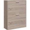 vidaXL Scarpiera in Legno Effetto Rovere con 2 Scomparti