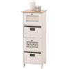 Mendler Comò HWC-O75, cassettiera, 4 cassetti a cestello decorativi legno melamina 82x30x30cm - bianco naturale