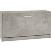 vidaXL Scarpiera grigio cemento, 80 x 24 x 45 cm, in legno