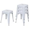 Mendler Set 4X sgabelli poggiapiedi bistrot Design Industriale HWC-A73 Metallo Verniciato Bianco