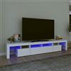 BAZZI Mobile per a LED, 230 cm, colore bianco, panchina, mobili credenza per soggiorno, 230 x 36,5 x 40 cm