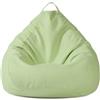 FANSU Copertura per Poltrona Sacco Cotone Lino, Tinta Unita Puff Poltrona Senza Riempimento, Poltrona a Sacco Pigro Poltrona Pouf Poltrona per Adulti, Bambini (XL,Verde)