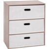 5 five simply smart 5Five - Cassettiera DRESS UP Beige - 3 cassetti - 50x30x60cm - Mobile contenitore funzionale, per organizzare la camera da letto, elegante e pratico