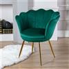 chairus Poltrona Imbottita Poltrona Camera da Letto in Velluto Poltroncina con Gambe in Metallo Placcato Oro Sedia da Salotto Sedie Imbottite per Camera da Letto/Soggiorno, Verde