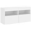 vidaXL Mobile TV a Parete con Luci LED Bianco 80x30x40 cm