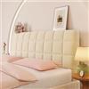 Chickwin Copertura per Testiera Letto, Plaid Goffrato Trapuntato Copertura Testiera Letto Antipolvere Universale Copri Testata Letto Singolo Matrimoniale Una Piazza e Mezza (180cm,Beige)