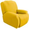 Hearda Copripoltrona Relax Reclinabile Universale, Tinta Unita Fodere Poltrona Relax Elasticizzato Copripoltrona 1 Posto con Tasca Copripoltrona Reclinabile Fodere per Poltrone (Giallo)
