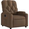 vidaXL Poltrona reclinabile, Sedia Relax con Porta bicchieri, Seduta con Schienale e Braccioli Soggiorno, Moderno, Marrone Tessuto