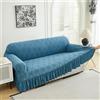 Odot Copridivano 4/3/2/1 Posti con Gonna, Copridivano Elasticizzato Universale, Copri Divano AntiGraffio, Copri Divano con Braccioli, Fodera Divano Lavabile Antiscivolo (Blu,1 Posto)