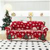 Odot Copridivano 4/3/2/1 Posti, Babbo Natale Copridivano Elasticizzato Universale, Copri Divano AntiGraffio, Copri Divano con Braccioli, Fodera Divano Lavabile Antiscivolo (Arbol de Navidad,2 posti)