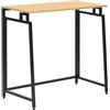 SPRINGOS Scrivania pieghevole in legno e metallo, 80 x 40 cm, marrone chiaro/nero, piedini regolabili in altezza, carico massimo 30 kg, tavolo compatto per ufficio e casa, facile da montare