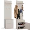 CDF Appendiabiti Ingresso con Panca Scarpier Set Appendiabiti da Corridoio Set di Mobili con Portascarpe Ganci per Entrata Armadietti per Corridoio Moderno Set Salvaspazio Cashmere (beige)