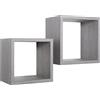 MODULARREDO | Q-BIS MAXI Set di 2 Mensole da Muro, Cubi Arredo, Mensole Cubo, Cubi da Parete, 35x35 p23.7 cm e 31x31 p23.7 cm, Rovere Grigio Nuovo - Made in Italy