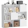 HOMCOM Libreria a Cubi 6 Sezioni Aperte, 3 Chiuse, 106x24x95 cm, Bianco