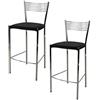 t m c s Tommychairs - Set 2 sgabelli alti modello Elegance per cucina e bar, struttura in acciaio cromato e seduta imbottita e rivestita in pelle artificiale colore nero
