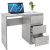 ML DESIGN modern living ML-Design Scrivania Con 3 Cassetti 90x76x50 cm Grigio Look Cemento Pannelli MDF Scrivania Da Lavoro Moderno Semplice Elegante Solido Tavolo Per Laptop PC Per Casa E Ufficio Archiviazione