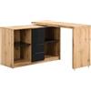 Vente-unique - Scrivania allungabile con Piano Girevole a 360° MDF le e Nero - PAVELO