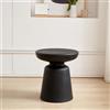 [en.casa] Tavolino da Caffè Tavolo Basso con Piano Rotondo e Base Centrale a Forma di Campanello Tavolino Laterale in Plastica 44 x Ø40 cm Nero
