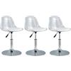 GAORUTO Set di Sgabelli da Bar, Sgabelli da Banco Girevoli con Schienale, Sgabello da Bar Trasparente Regolabile, Sgabelli da Bar da Cucina Senza Braccioli Moderni Breve,Set di 3