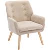 Vente-unique - Poltrona in Tessuto Beige - SERINO