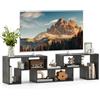 COSTWAY Mobile Porta TV Combinabile con Ripiani Aperti, per TV Fino a 65 Pollici, Mobile TV di Legno per Camera da Letto, Soggiorno, Capacità di Carico Massima 80 kg, 134-180 x 30 x 43 cm (Grigio)
