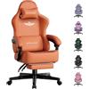 GTPLAYER Sedia da gioco, traspirante, sedia da ufficio, ergonomica, in tessuto di alta qualità, ergonomica, schienale regolabile a 160°, poggiapiedi estraibile,carico 180 kg,arancione