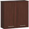 AKORD | Armadietto Bagno da Parete FIN W60 | 2 Ripiani e 2 Ante | 60 x 60 x 22,5 cm | Peso 18 kg | Mobiletto Sospeso | Pensile Mobile | Salvaspazio | Mobiletti a Muro | Wengé